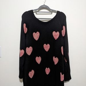 Torrid Women's Plus-sized 3XL 24/26 black pullover heart-themed sweater